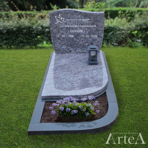 Grafmonument golfkop en golvend onderstel