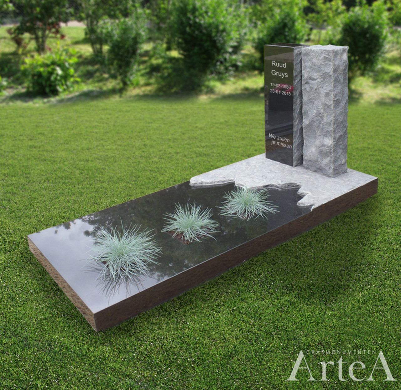 Goedkope grafsteen zwart graniet kopen