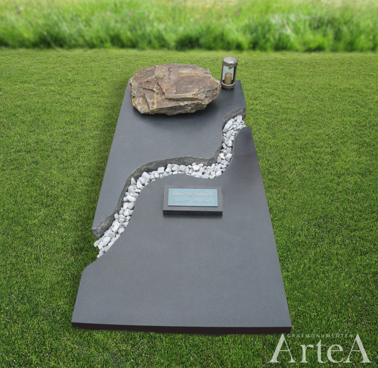 stakke platte gedenksteen