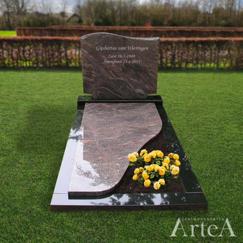 Grafsteen klassiek met plantvak