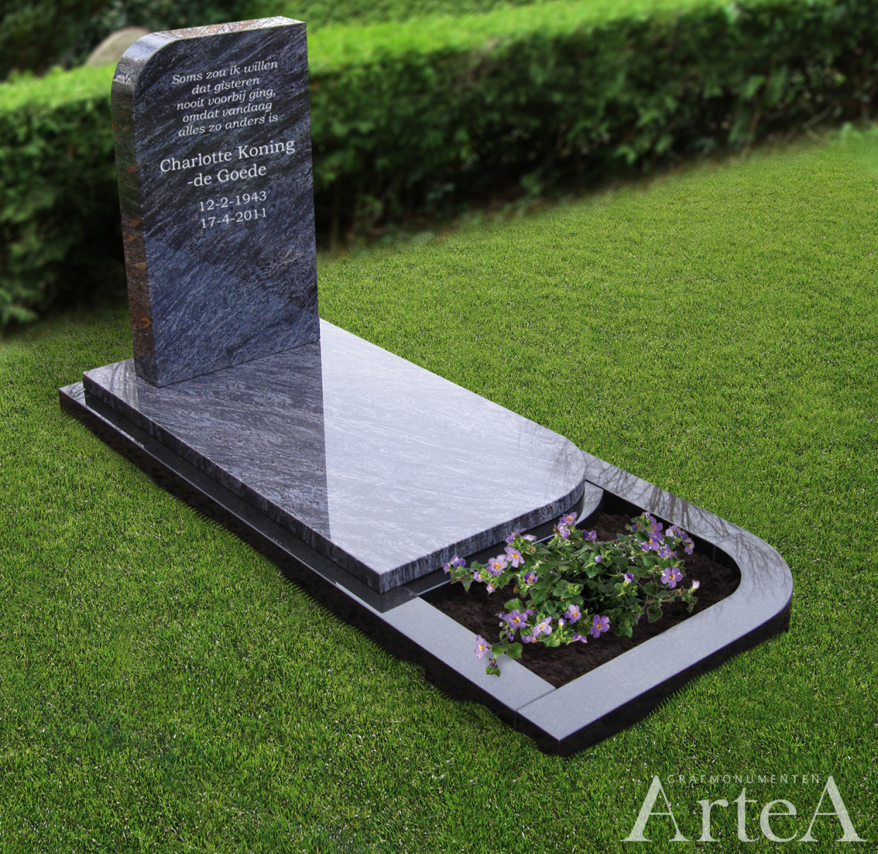 grafmonument met zacht vormgeving