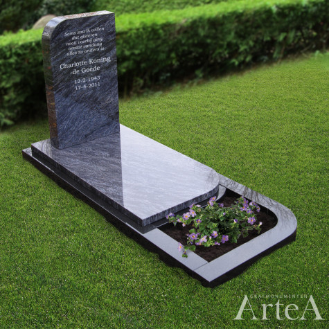 Grafsteen met bijzondere vormgeving