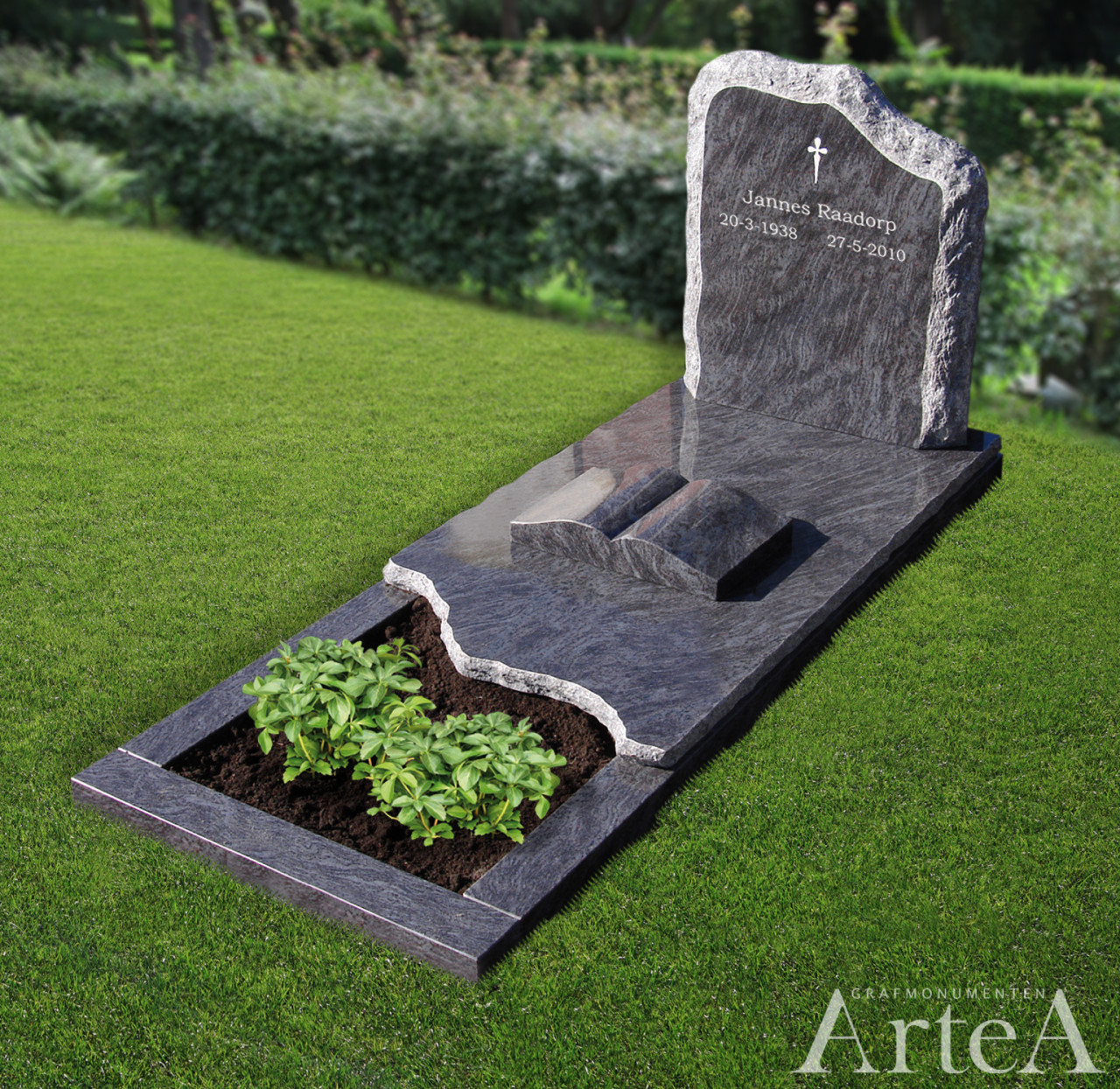 bijzonder grafmonument met boek