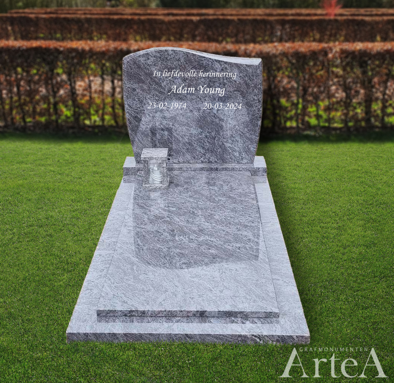 eenvoudige grafsteen licht kleur