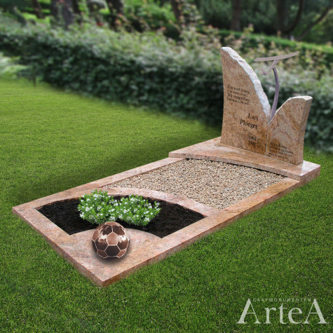 grafsteen voor kind met vliegtuig