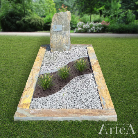 natuurlijke grafsteen van leisteen