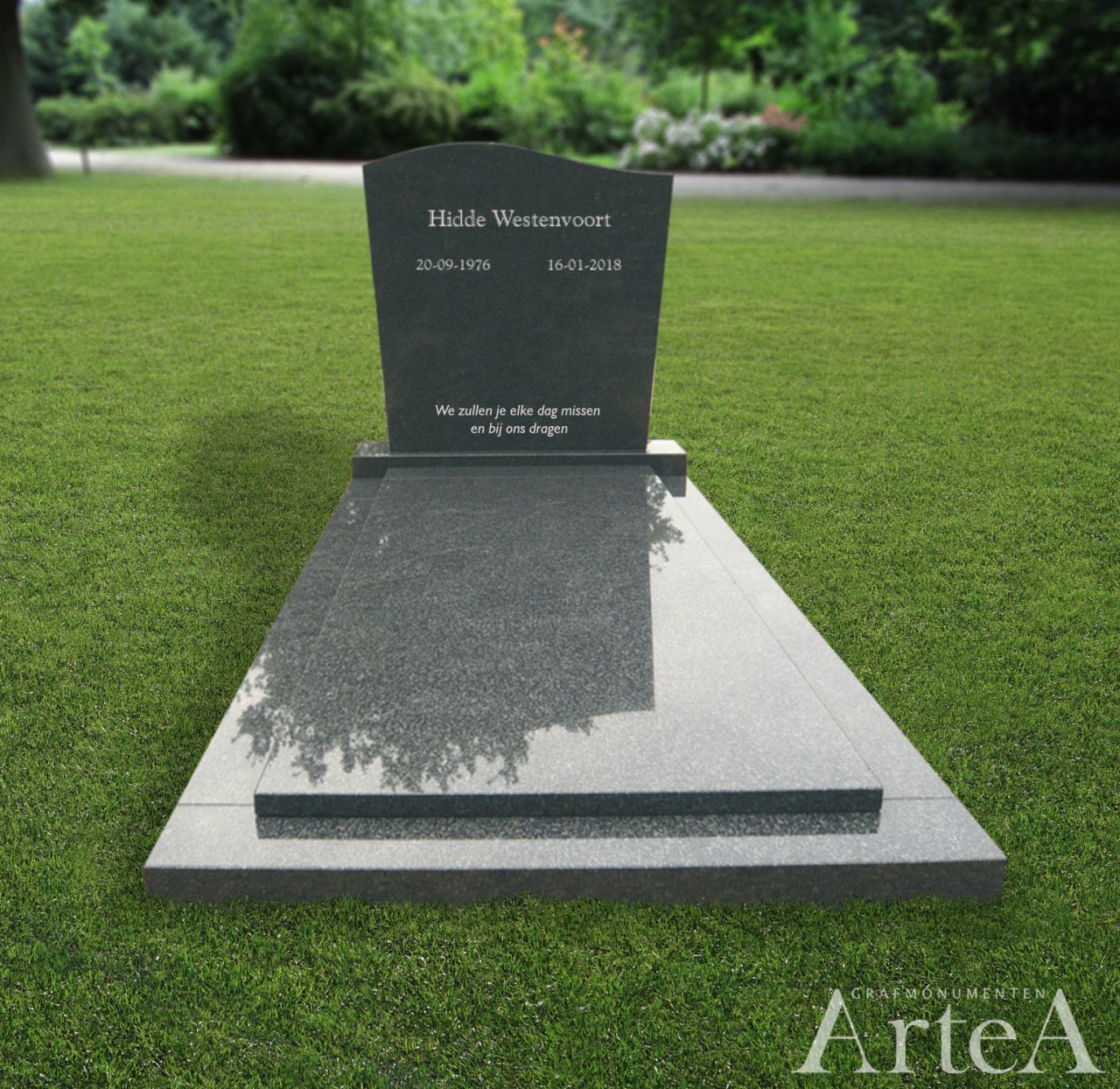 Grafmonument zwart grafsteen zwart graniet