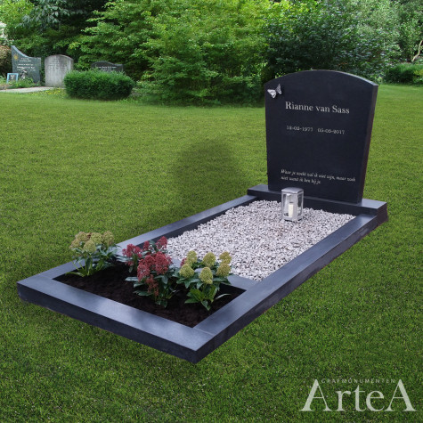 Grafmonument gezoet basis omranding grafsteen