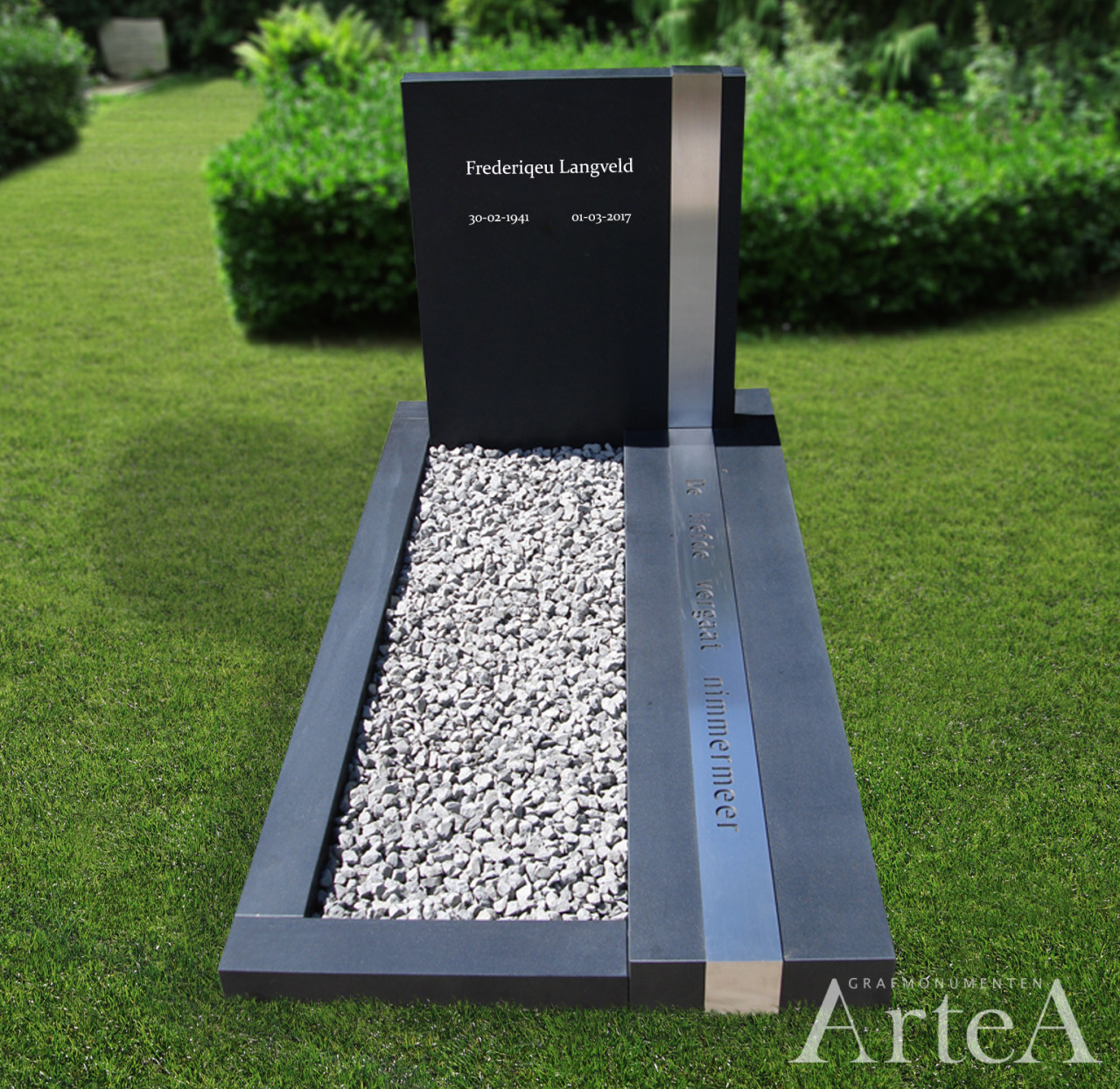 Goedkope grafsteen met RVS kopen