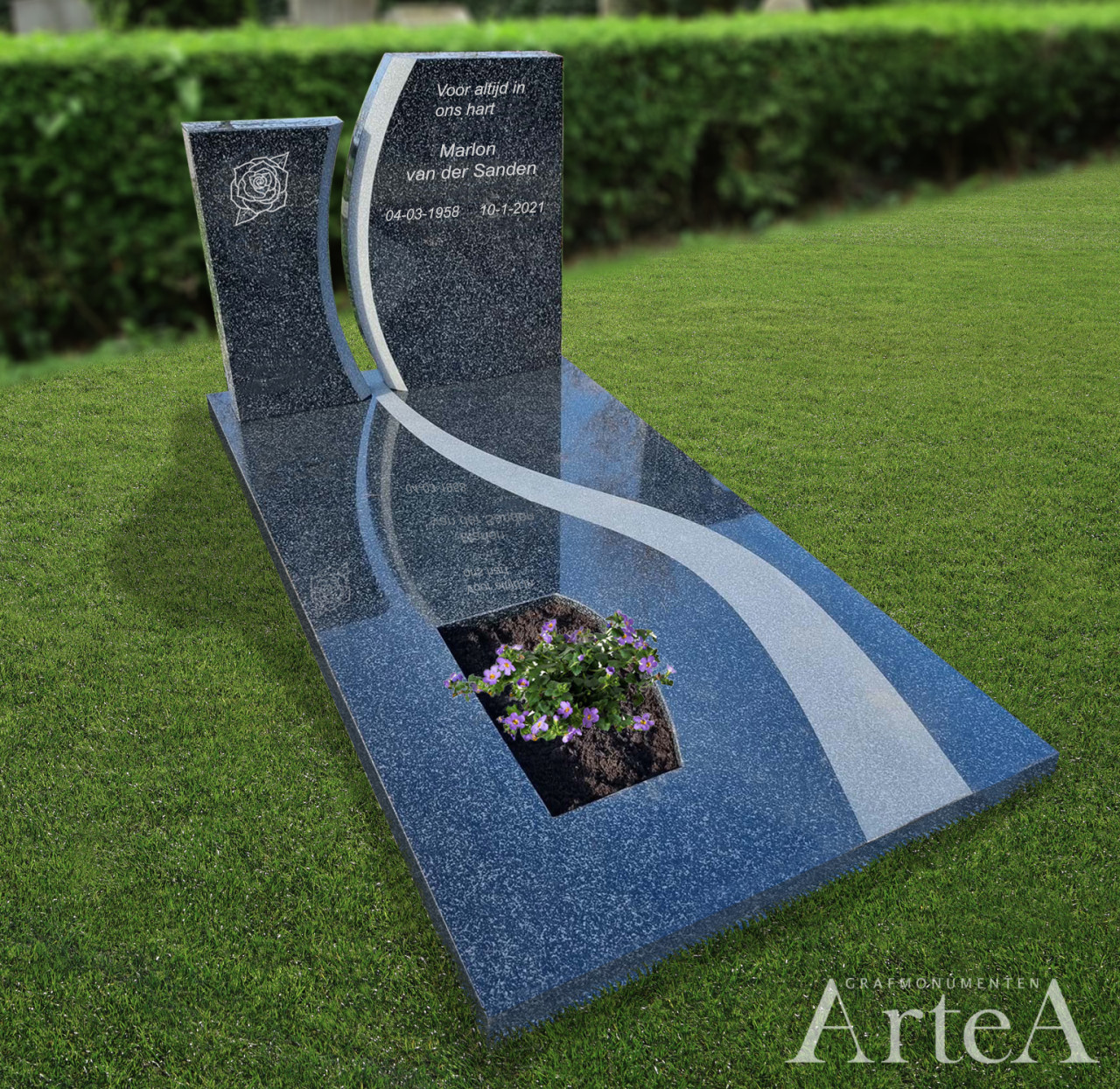 Grafsteen met 2 zuilen kopen