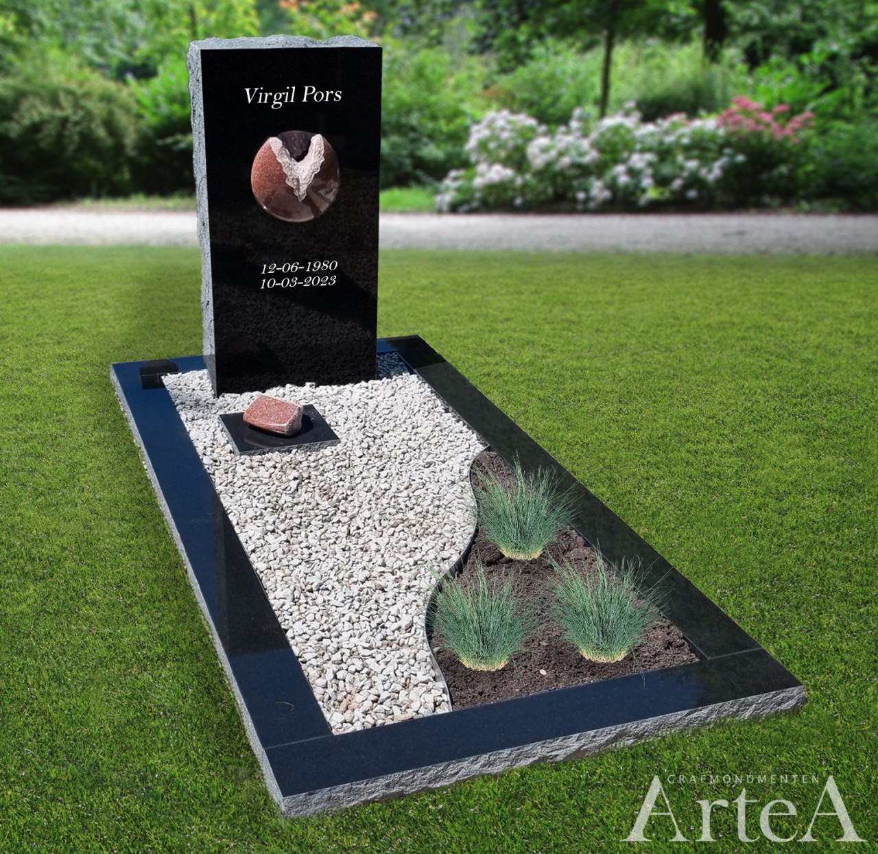 gebrokenheid symbool in grafmonument