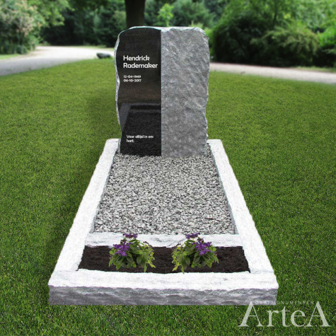 Grafmonument met ruwe kant en gepolijste kant grafstenen met tuin goedkope grafstenen traditioneel