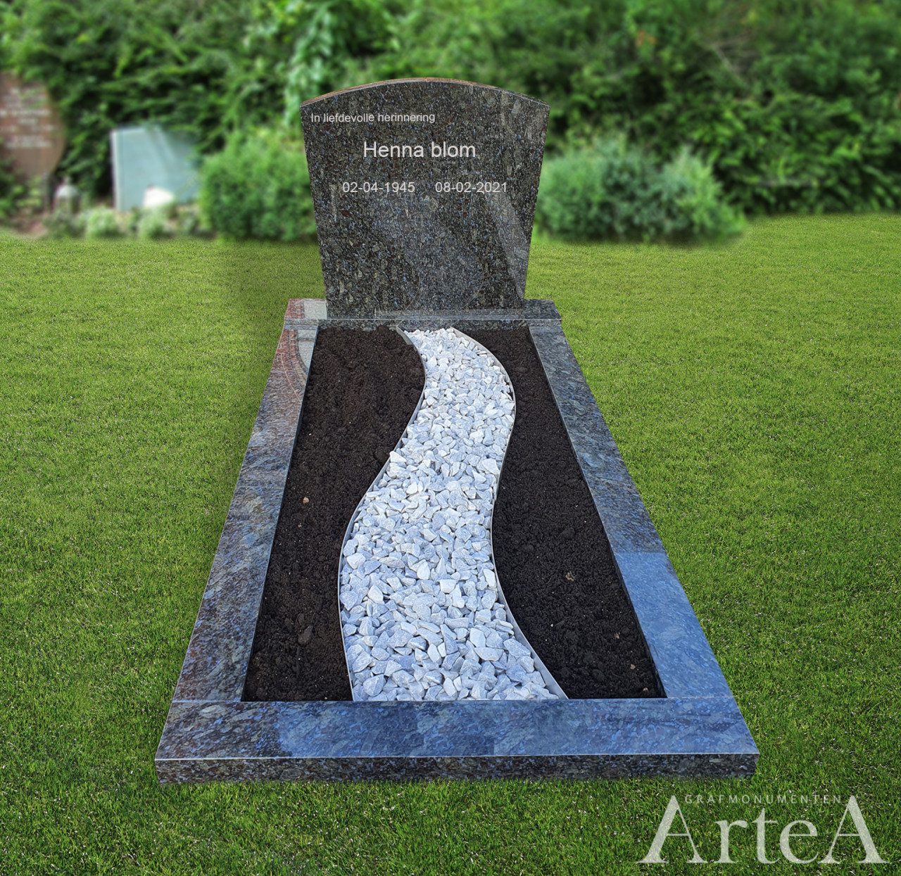 Grafsteen traditioneel van graniet