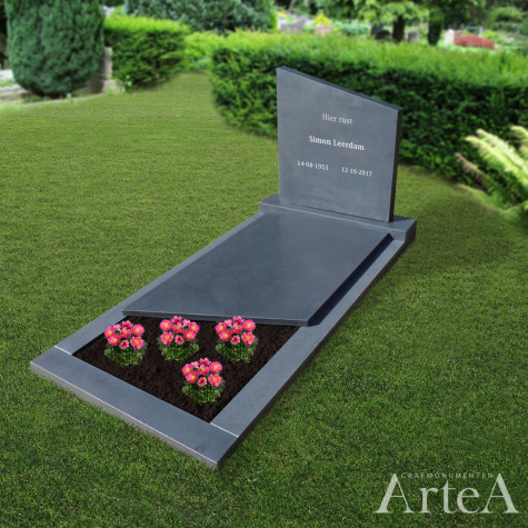 Grafsteen gezoet graniet grafmonument eenvoudig