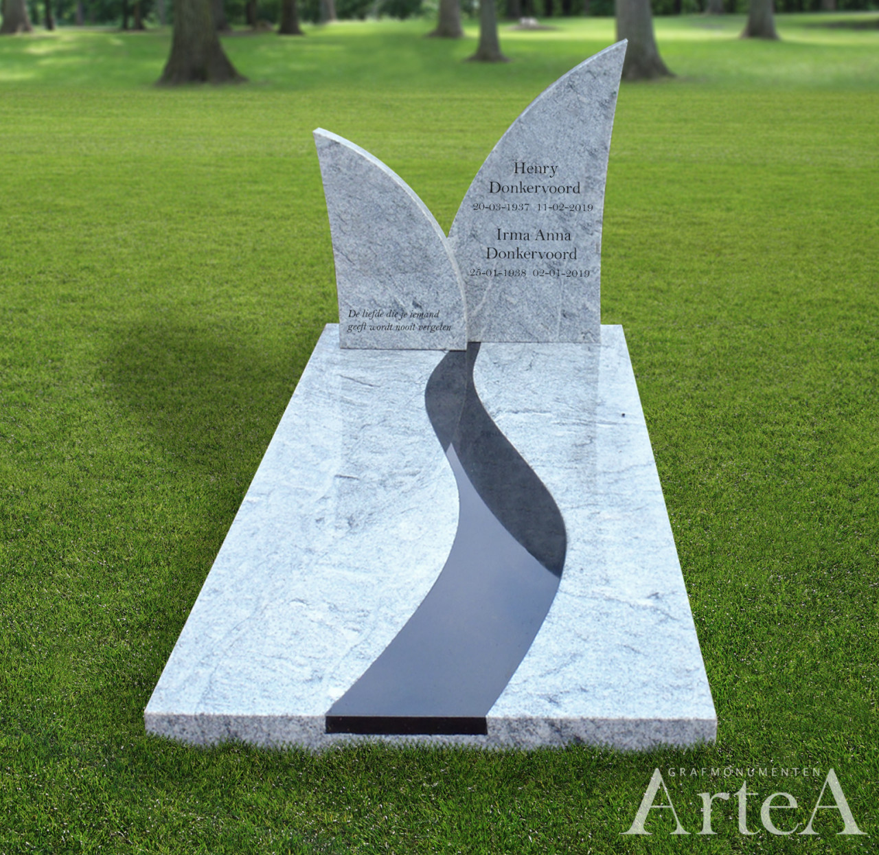 Grafsteen van wit graniet