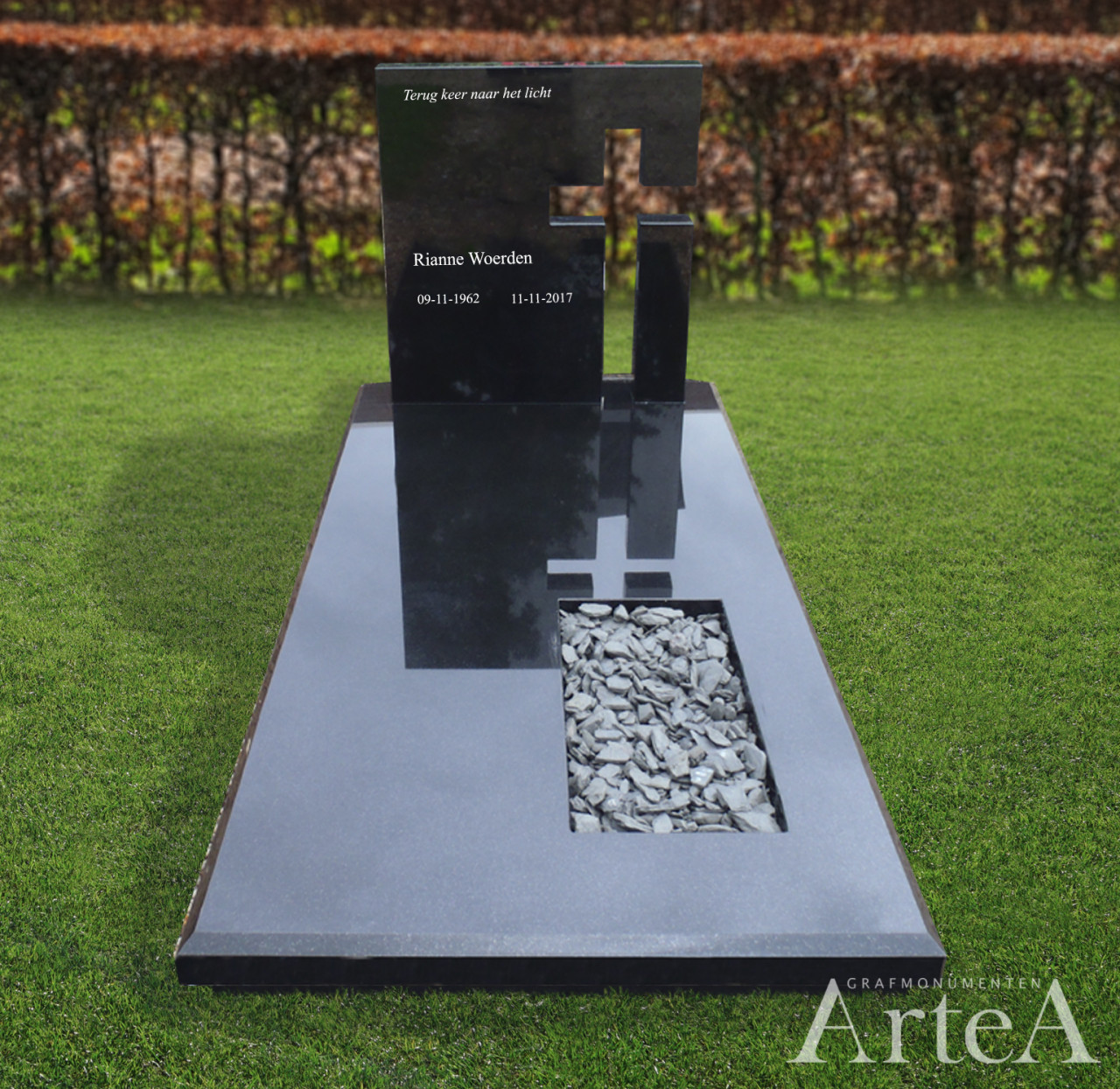 Traditionele grafsteen met kruis kopen