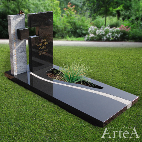 grafmonument met abstract kruis