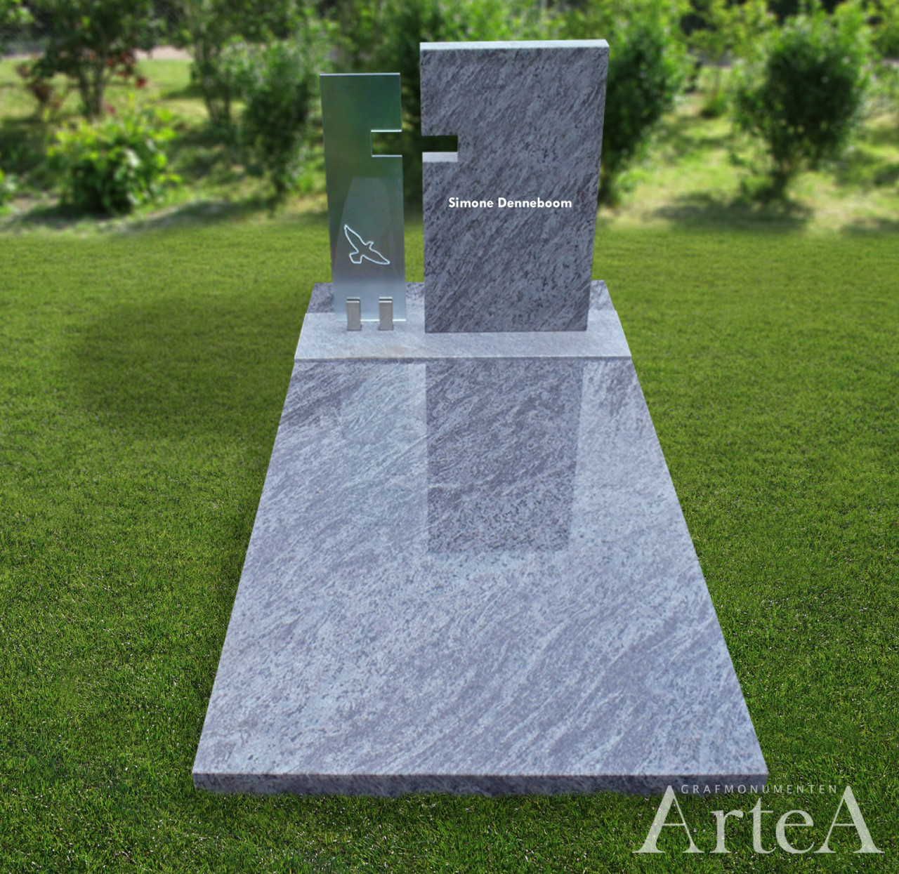 Grafsteen met glas kopen