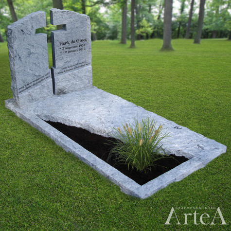 grafsteen licht met kruis