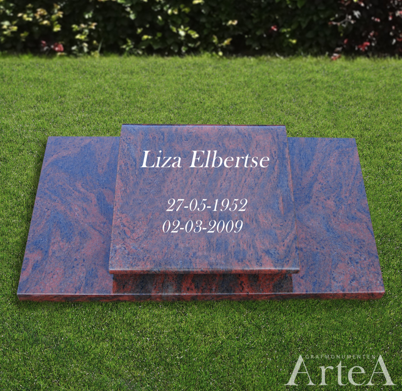 Letterplaat van rood graniet kopen