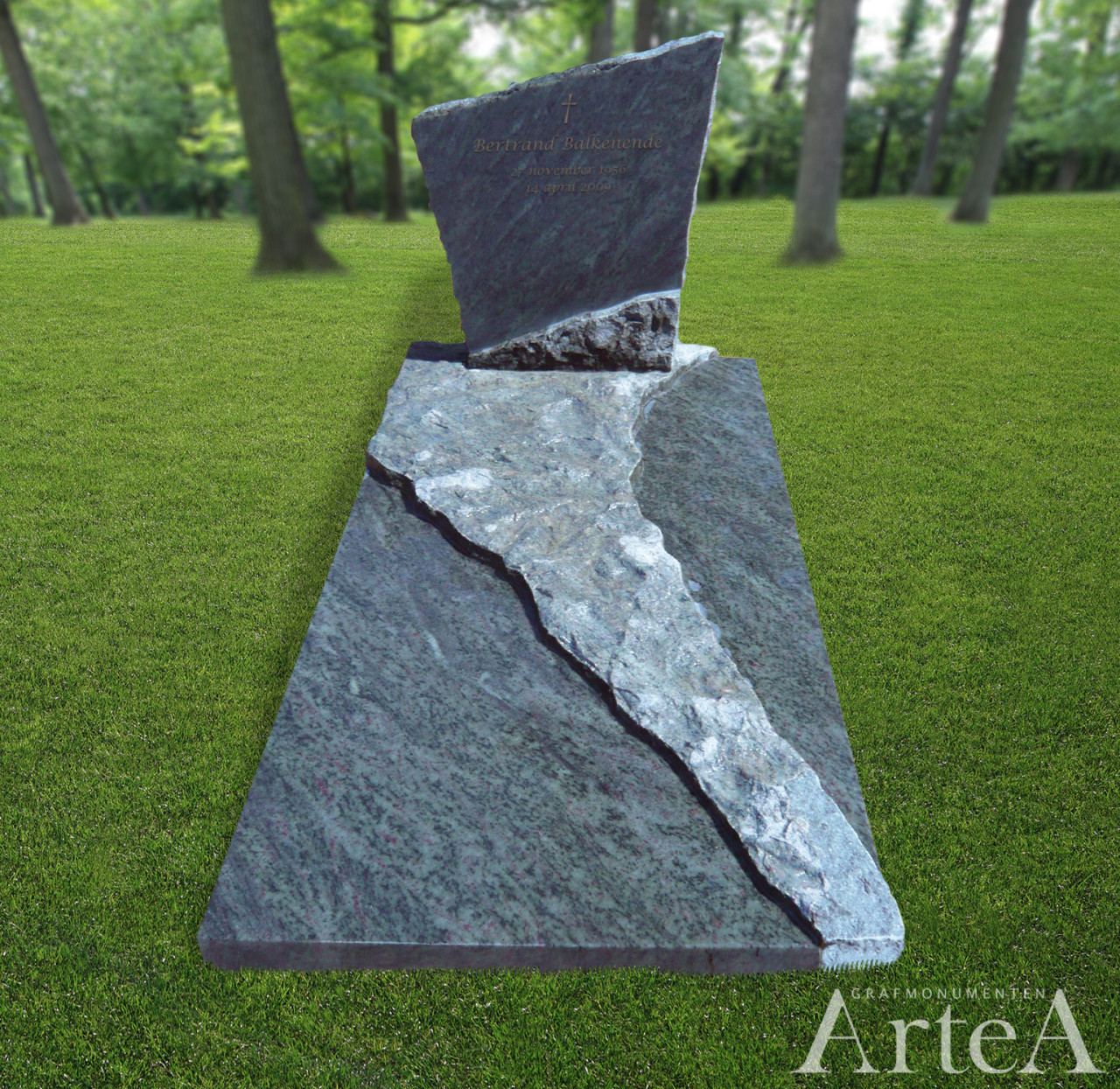 grafsteen gepolijst en ruw graniet