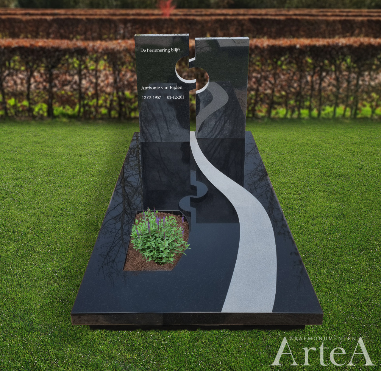 Grafsteen van zwart graniet kopen