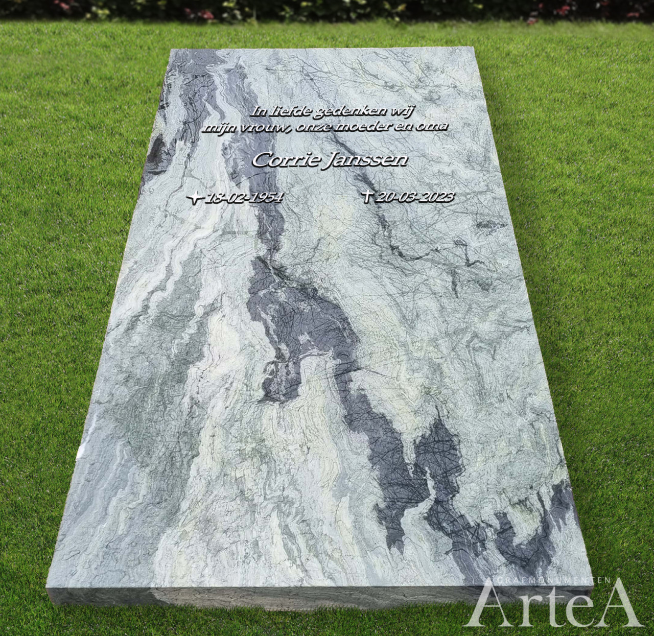 Liggende grafsteen Verde lapland