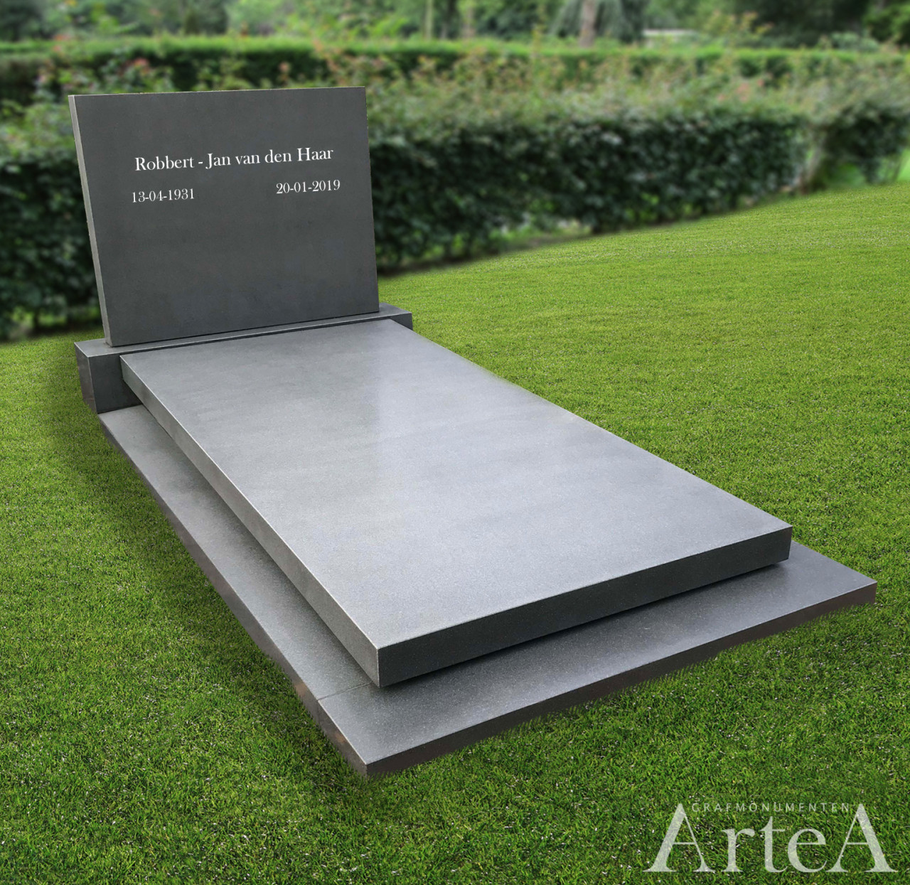 Eenvoudige en klassieke grafsteen