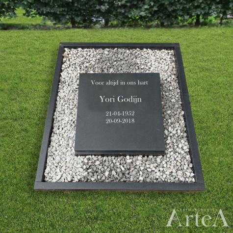 Letterplaat mat zwart graniet