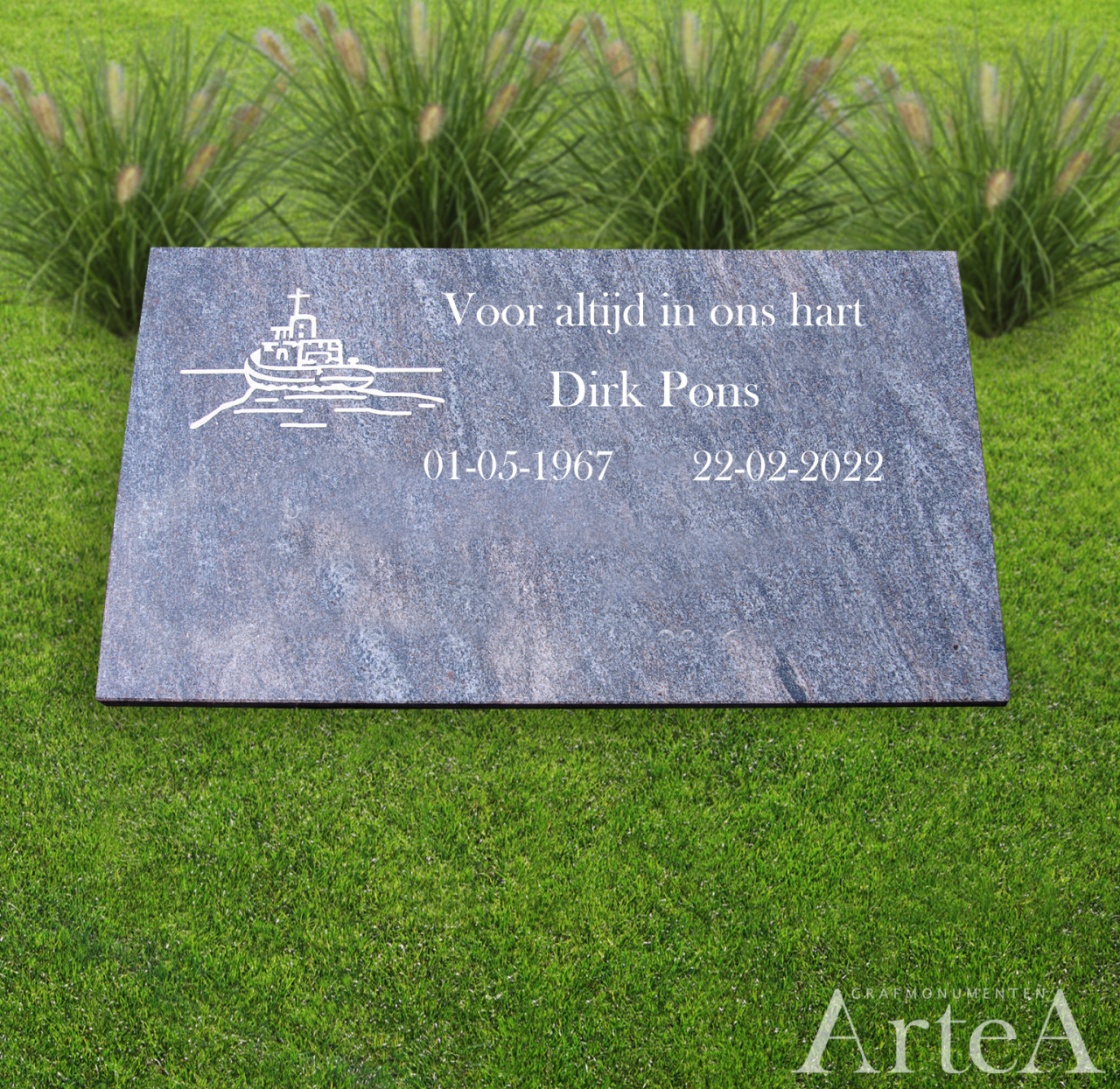 Letterplaat grijs graniet kopen