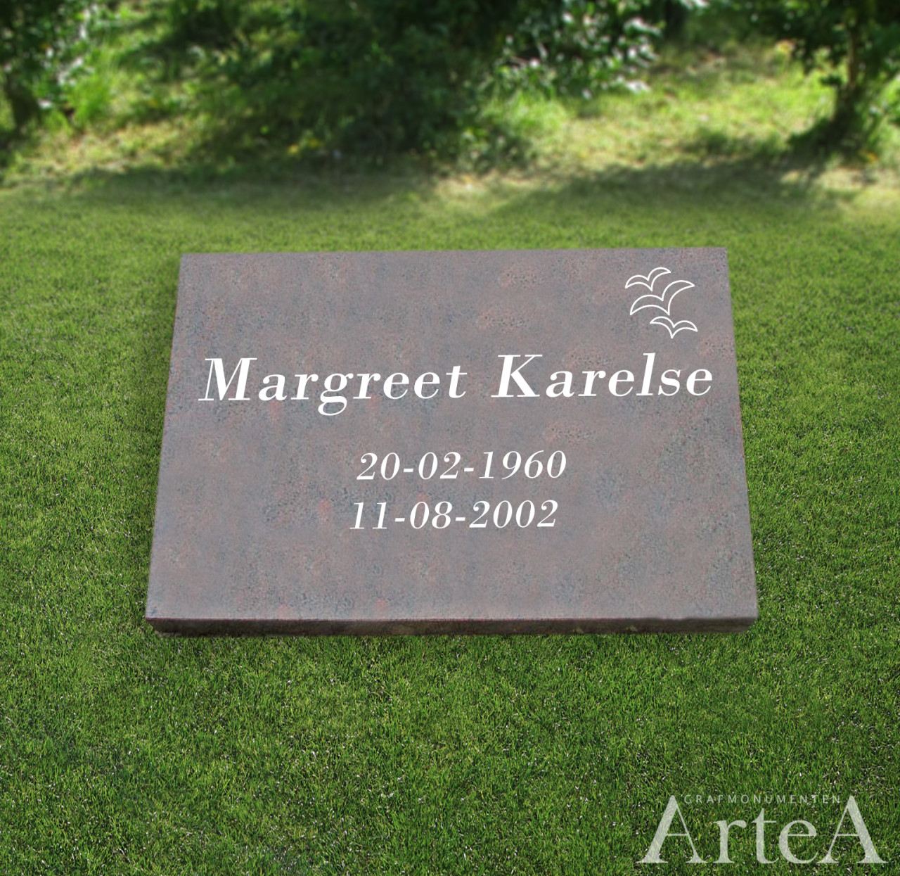 Letterplaat eenvoudig van graniet