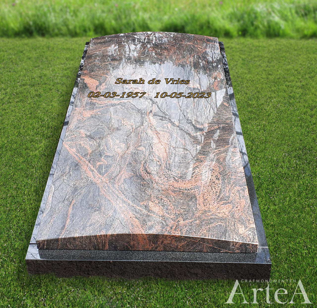 liggende grafzerk bolle plaat