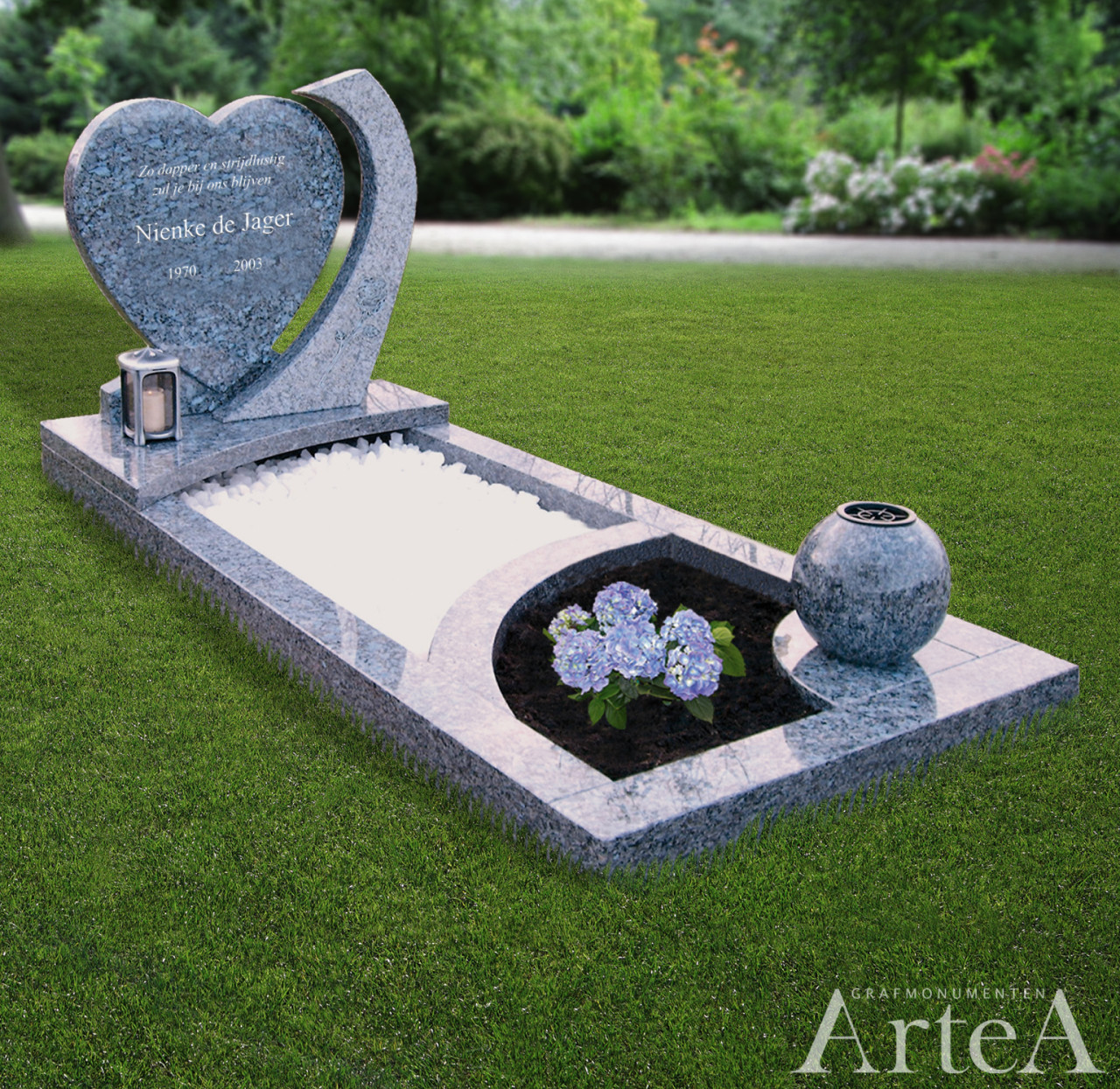 Grafmonumenten met hart en tuin