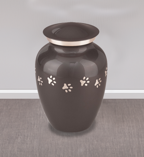 Honden urn met pootjes van keramiek