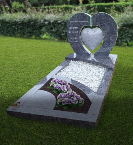 Grafsteen met hart