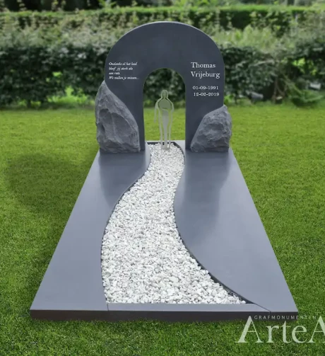 Voorbeeld één van de grafstenen van Artea Grafmonumenten