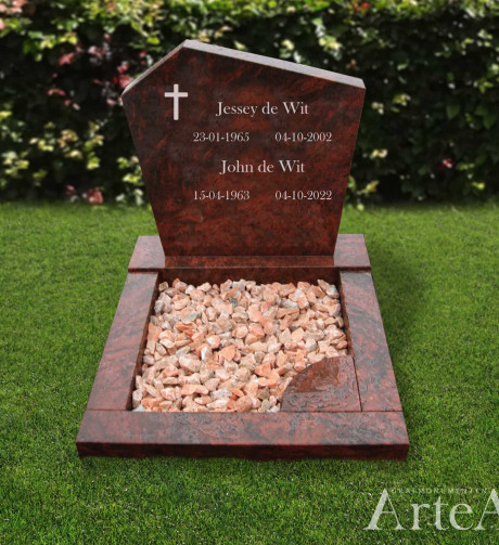 Korte grafsteen Veenendaal voorbeeld