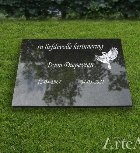 Letterplaat voor grafsteen Veenendaal voorbeeld