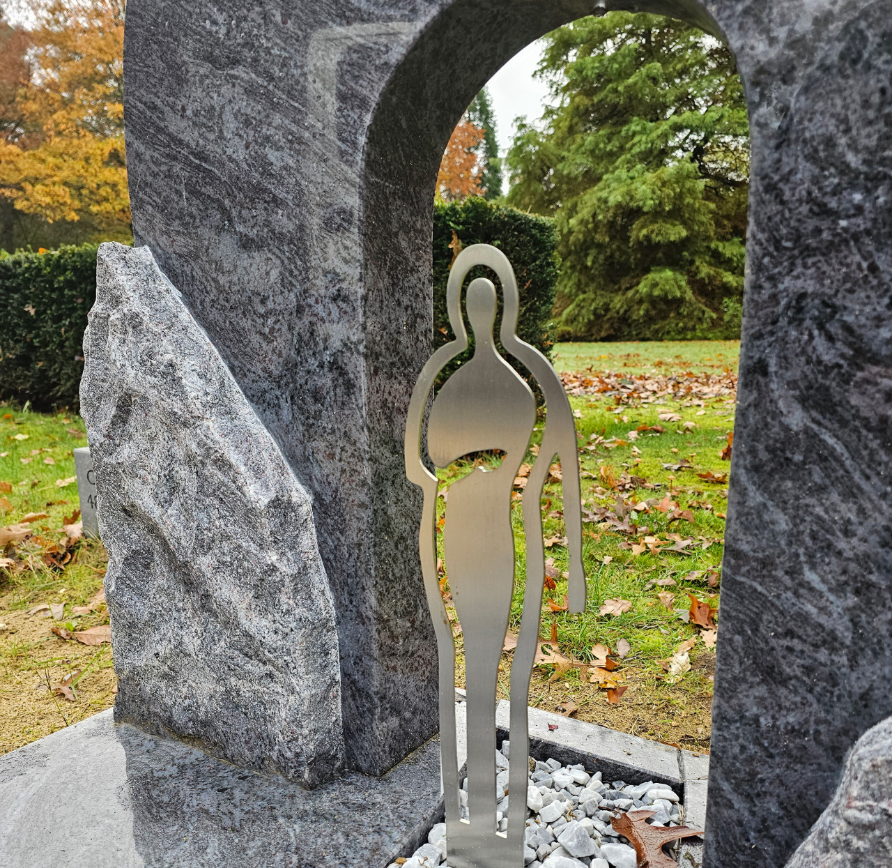 grafsteen met rvs roestvrijstaal