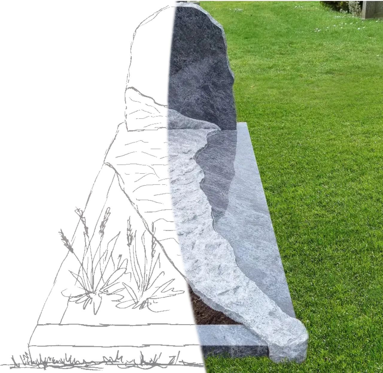 Voorbeeld van een grafsteen ontwerp van Artea Grafmonumenten